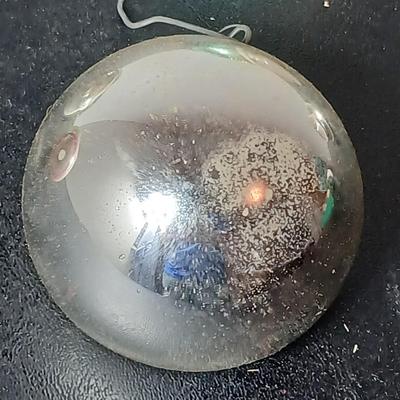 Collection of vintage Shiny Brite Christmas ornaments - UFO - ATOMIC - DIORAMA-STYLE ornament with a small church inside