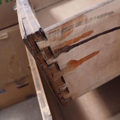 Beautiful Early era Antique dresser with a carved harp mounted Mirror