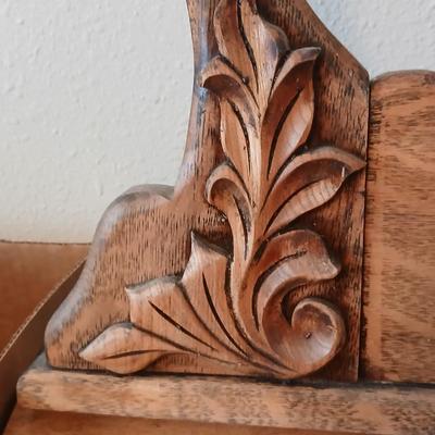 Beautiful Early era Antique dresser with a carved harp mounted Mirror