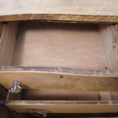 Beautiful Early era Antique dresser with a carved harp mounted Mirror