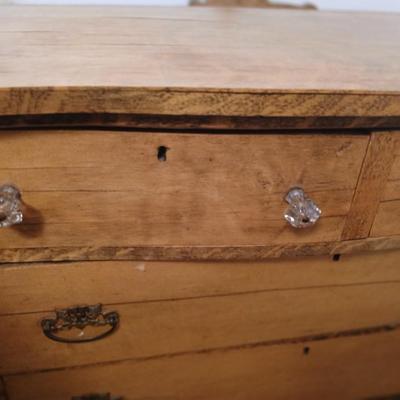 Beautiful Early era Antique dresser with a carved harp mounted Mirror