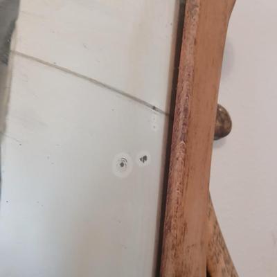 Beautiful Early era Antique dresser with a carved harp mounted Mirror