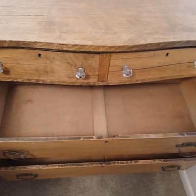 Beautiful Early era Antique dresser with a carved harp mounted Mirror
