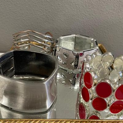 Silver tone bracelets