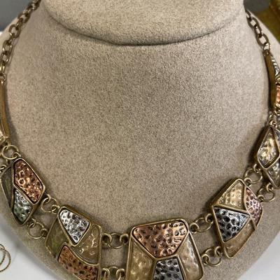 Mixed metal color necklaces