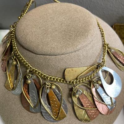 Mixed metal color necklaces