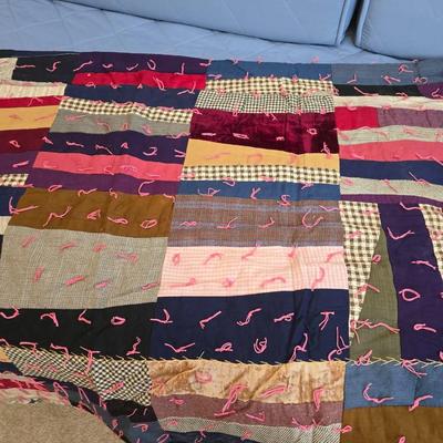 Antique handmade "Crazy Quilt" Patchwork blanket