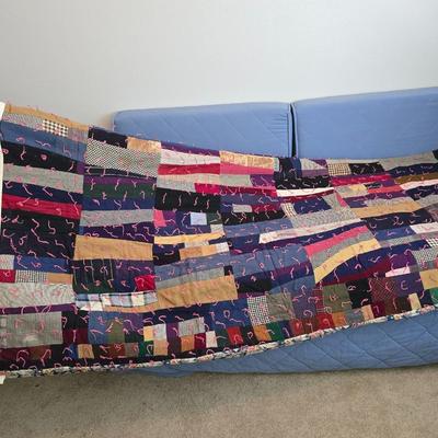 Antique handmade "Crazy Quilt" Patchwork blanket