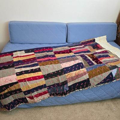 Antique handmade "Crazy Quilt" Patchwork blanket