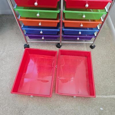 20 Drawer Rolling Storage Cart Bin Tools for Office School Home Studio Organizer with stainless top