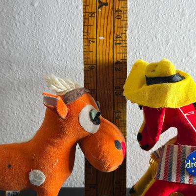 Vintage R. Dakin Dream Pets Pancho the Donkey plush toy & Dakin Dream Pets Bull - Both in Great condition!