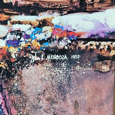 Framed John L. Medoza " Knowledge through time" UNC poster with a beautiful native American sand art ceramic heart