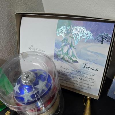 Nice collection of Christmas tree ornaments - USA Glass bulbs - White house - Santas - Angels - newer & vintage