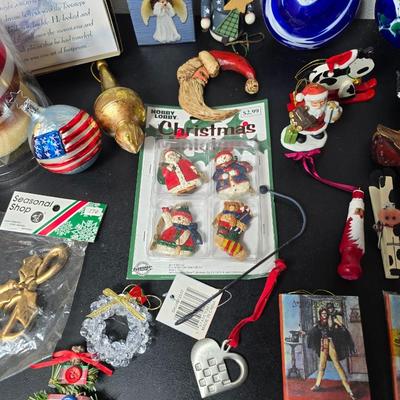 Nice collection of Christmas tree ornaments - USA Glass bulbs - White house - Santas - Angels - newer & vintage