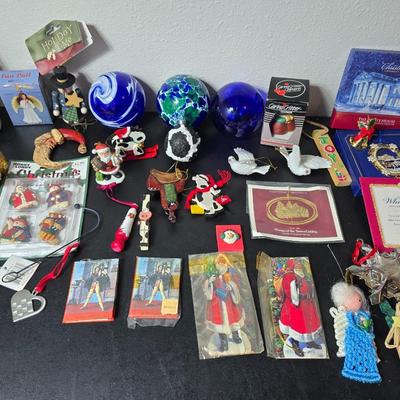 Nice collection of Christmas tree ornaments - USA Glass bulbs - White house - Santas - Angels - newer & vintage