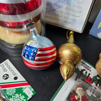Nice collection of Christmas tree ornaments - USA Glass bulbs - White house - Santas - Angels - newer & vintage