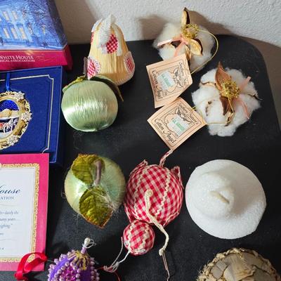 Nice collection of Christmas tree ornaments - USA Glass bulbs - White house - Santas - Angels - newer & vintage