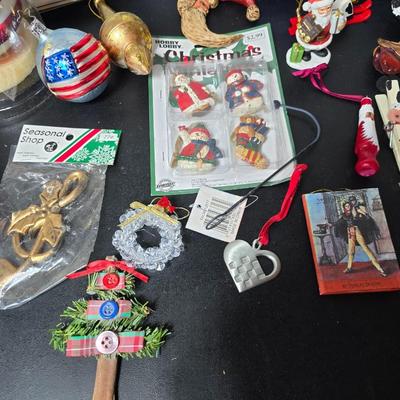 Nice collection of Christmas tree ornaments - USA Glass bulbs - White house - Santas - Angels - newer & vintage