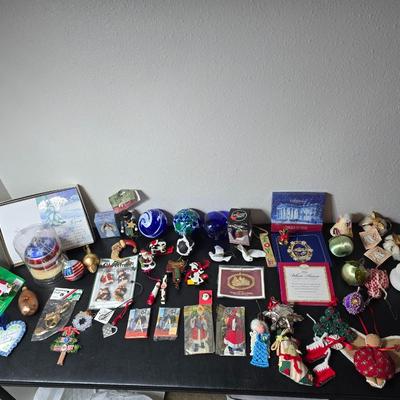 Nice collection of Christmas tree ornaments - USA Glass bulbs - White house - Santas - Angels - newer & vintage