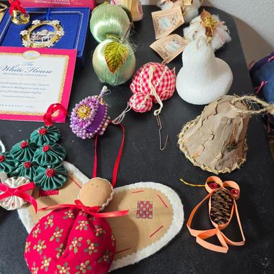 Nice collection of Christmas tree ornaments - USA Glass bulbs - White house - Santas - Angels - newer & vintage