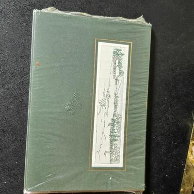 Christmas decor - Large pine garland bell - Wooden Sleigh - wire present and some working lights with a new timer