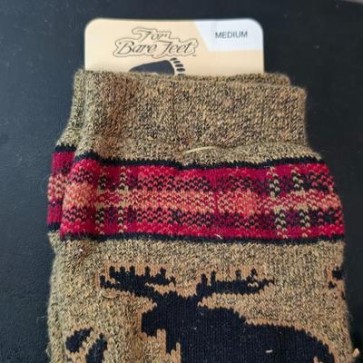 Brand new Moose themed items - Socks - Kitchen Towel- Wind chime - Wildlife greeting cards ? GIFT IDEAS!