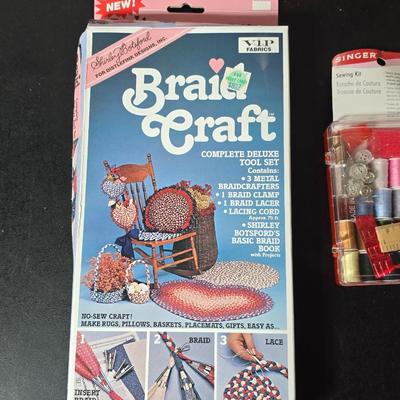 New Crafting items - Needlecraft kit - Braid Craft deluxe tool set - small sewing kit and a craft-Acholic coffee mug GREAT GIFT IDEAS!
