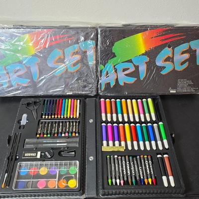 Three Art set boxes - Paints- Pastels - colored pencils - crayons GREAT GIFT IDEAS!