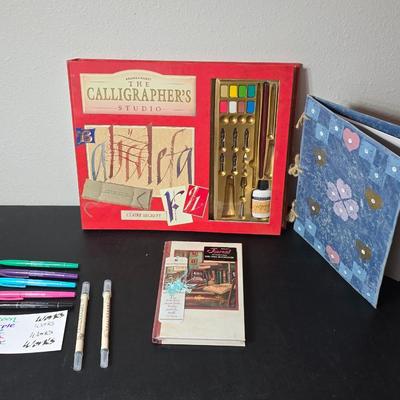 Calligrapher's Studio set with extra Calligrapher's pens - Colored and Black - With new Journal and booklet GREAT GIFT IDEAS!