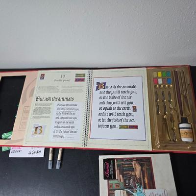 Calligrapher's Studio set with extra Calligrapher's pens - Colored and Black - With new Journal and booklet GREAT GIFT IDEAS!