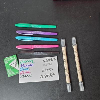 Calligrapher's Studio set with extra Calligrapher's pens - Colored and Black - With new Journal and booklet GREAT GIFT IDEAS!