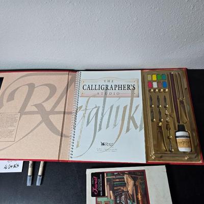 Calligrapher's Studio set with extra Calligrapher's pens - Colored and Black - With new Journal and booklet GREAT GIFT IDEAS!