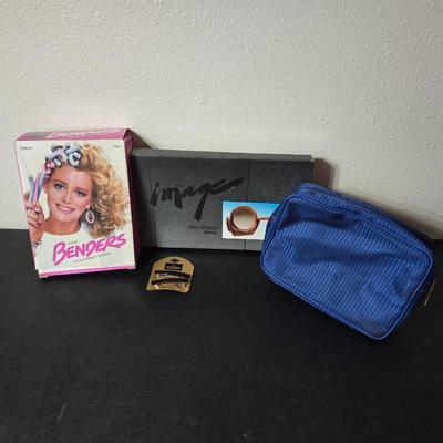New old stock (NOS) Clairol heated hair Benders - New Images Mirror - barrettes and a small bag for bender storage GREAT GIFT IDEAS!