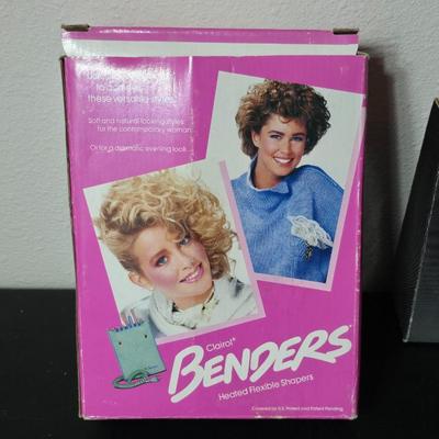 New old stock (NOS) Clairol heated hair Benders - New Images Mirror - barrettes and a small bag for bender storage GREAT GIFT IDEAS!