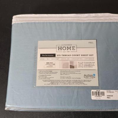 Brand new JC Penney Home Performance FULL sheet set 575 thread count with New Sharp Alarm clock GREAT GIFT IDEAS!