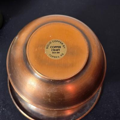 Vintage 1976 Jim Beam Colorado Centennial decanter with Copper Craft solid copper spittoon cuspidor