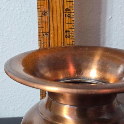 Vintage 1976 Jim Beam Colorado Centennial decanter with Copper Craft solid copper spittoon cuspidor