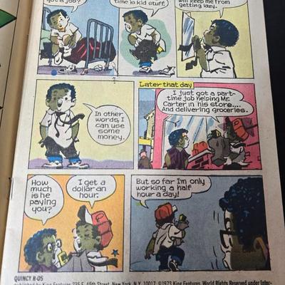 Collection of Six Vintage Comic books - Quincy - Tiger & Quincy - Beetle Bailey - The Phantom - Prince Valiant 1970's mostly