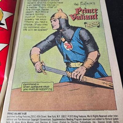 Collection of Six Vintage Comic books - Quincy - Tiger & Quincy - Beetle Bailey - The Phantom - Prince Valiant 1970's mostly