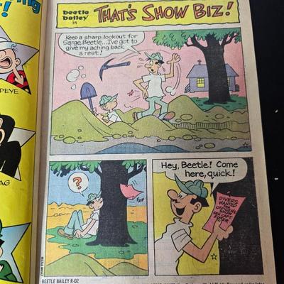 Collection of Six Vintage Comic books - Quincy - Tiger & Quincy - Beetle Bailey - The Phantom - Prince Valiant 1970's mostly