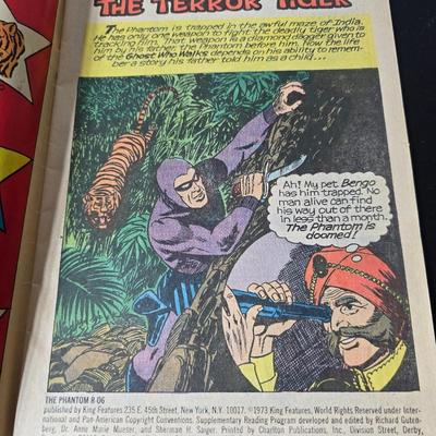 Collection of Six Vintage Comic books - Quincy - Tiger & Quincy - Beetle Bailey - The Phantom - Prince Valiant 1970's mostly