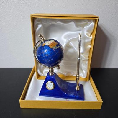 Beautiful gemstone globe pen set GREAT GIFT IDEA!