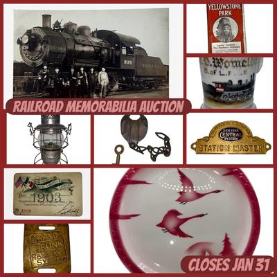 Railroad - Baltimore & Ohio B&O Railroad Lantern W/Etched Glass Globe