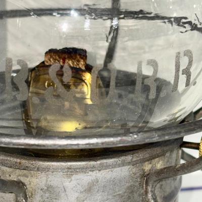 Railroad - Baltimore & Ohio B&O Railroad Lantern W/Etched Glass Globe