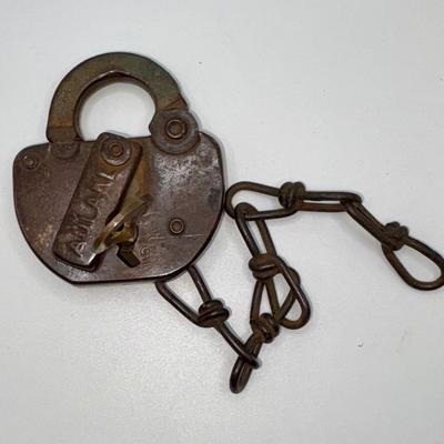Railroad - Working Adlake Brass Midland Valley Railroad MVRR Lock & Key
