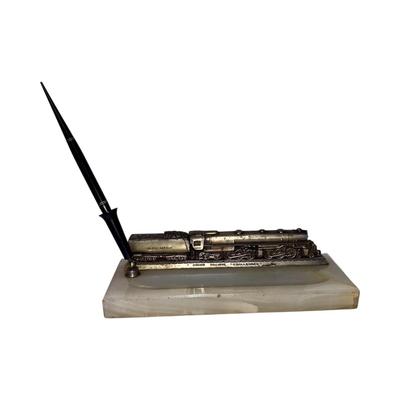 Railroad - Ca 1940 Union Pacific Railroad UPRR Challenger Desk Set W/Marble Base