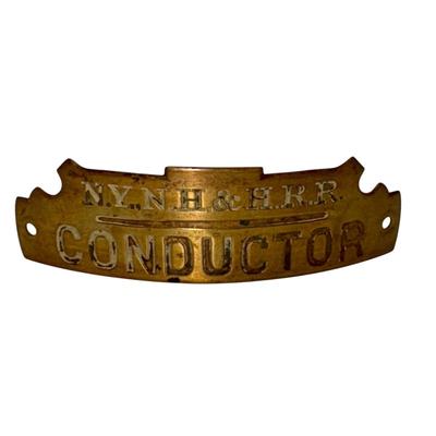 Railroad - Brass New York, New Haven & Hartford Railroad NYNH & H RR Conductor’s Hat Badge