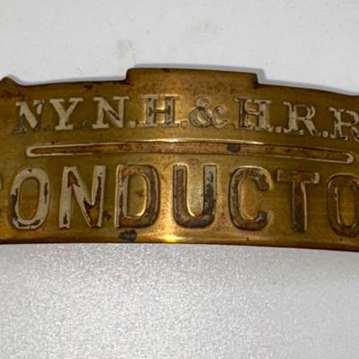 Railroad - Brass New York, New Haven & Hartford Railroad NYNH & H RR Conductor’s Hat Badge