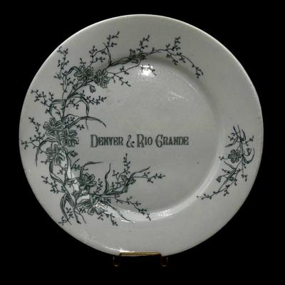 Railroad - Denver & Rio Grande Railroad 8” Dinner Plate, Buena Vista Pattern, by Trenton China, Light Spotting
