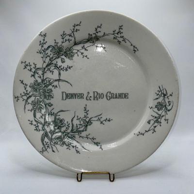 Railroad - Denver & Rio Grande Railroad 8” Dinner Plate, Buena Vista Pattern, by Trenton China, Light Spotting